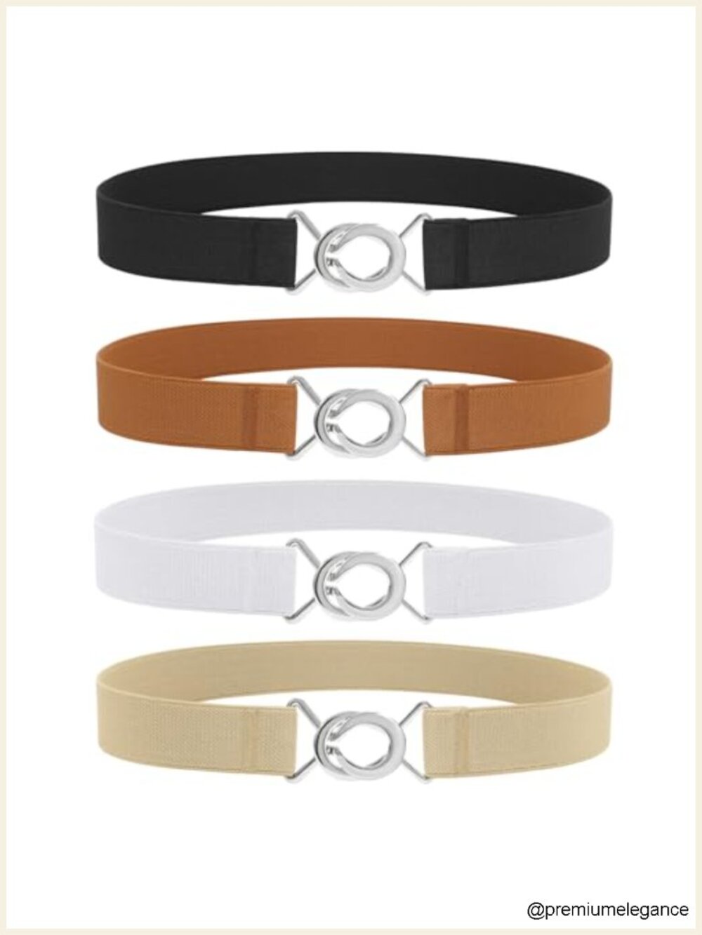 Women's Skinny Stretchy PU Leather Belt - Vintage Flat Buckle